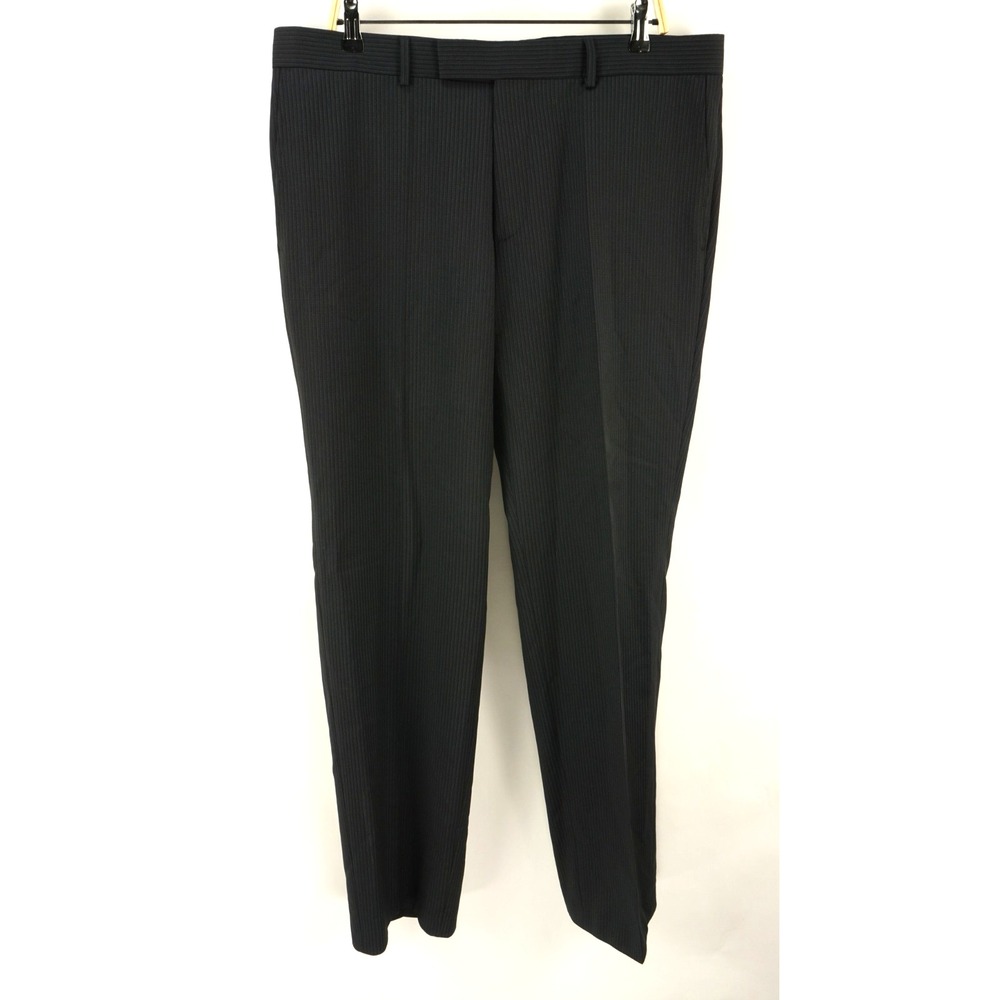 Hugo Boss Pasini 2 Movie 2 Men's 38 x 34 Dark Blue Twill Stripe Flat Suit Pant